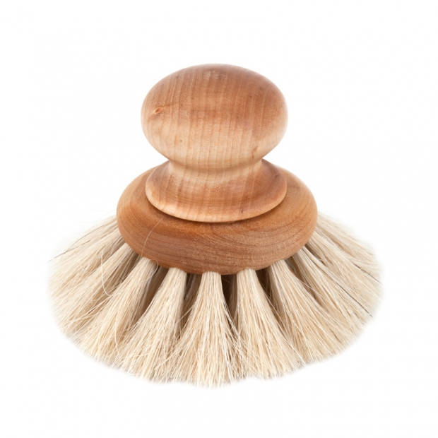 Round horsehair dish brush