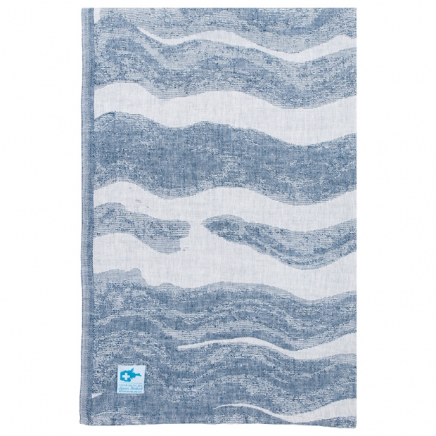 Lněný ručník Aallonmurtaja, modrý