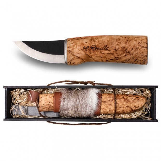 Finnish knife Roselli Grandfather 18cm, reindeer fur / gift set