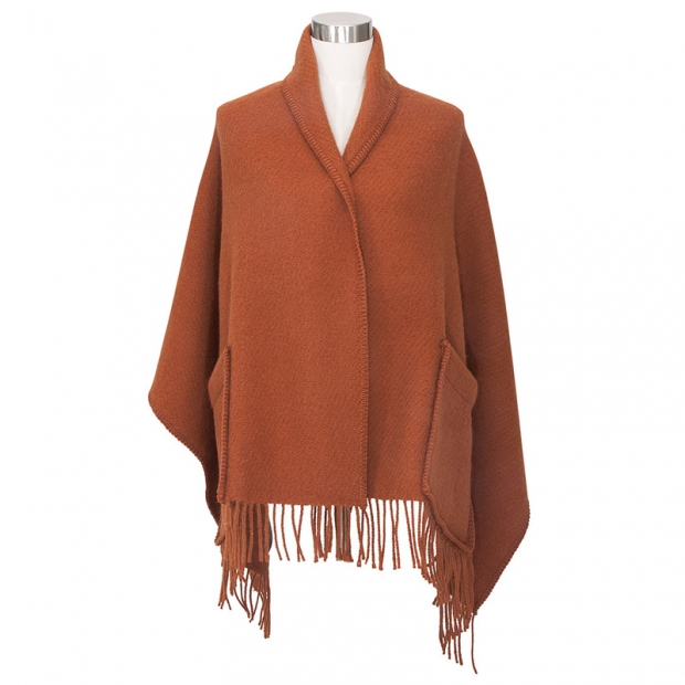 Scarf Uni, with pockets / cinnamon brown
