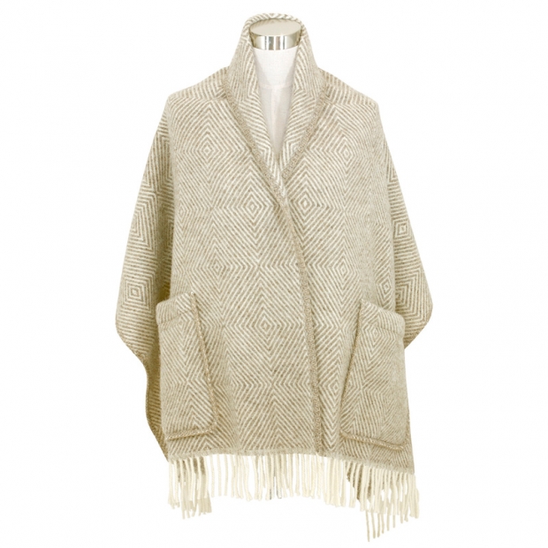 Scarf Maria, with pockets / brown-white