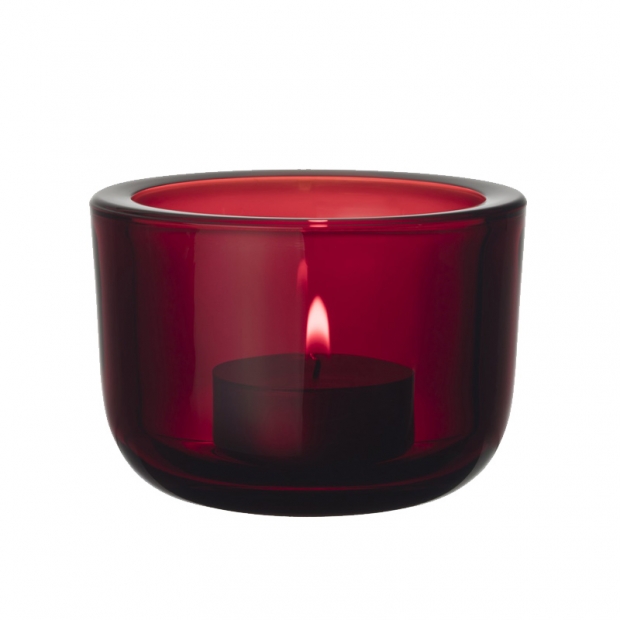 Valkea candlestick, cranberry