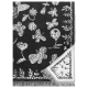 Linen blanket / tablecloth Aamos, black and white