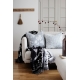 Linen blanket / tablecloth Aamos, black and white