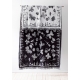 Linen blanket / tablecloth Aamos, black and white