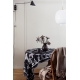 Linen blanket / tablecloth Aamos, black and white