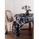 Linen blanket / tablecloth Aamos, black and white