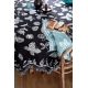 Linen blanket / tablecloth Aamos, black and white
