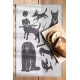 Dog and Cat Towel 46x70, white-black