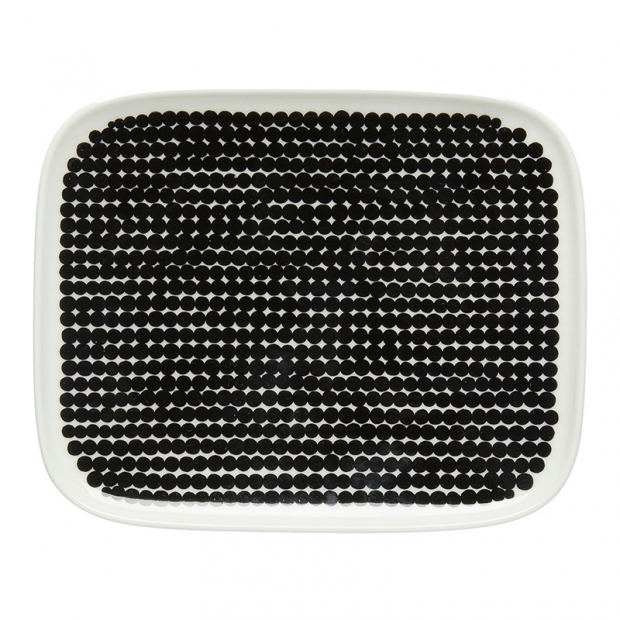 Oiva Räsymatto plate 15x12cm, black