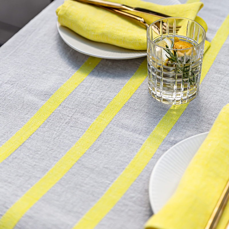 Linen tablecloth / blanket Usva 150x260, linen-yellow