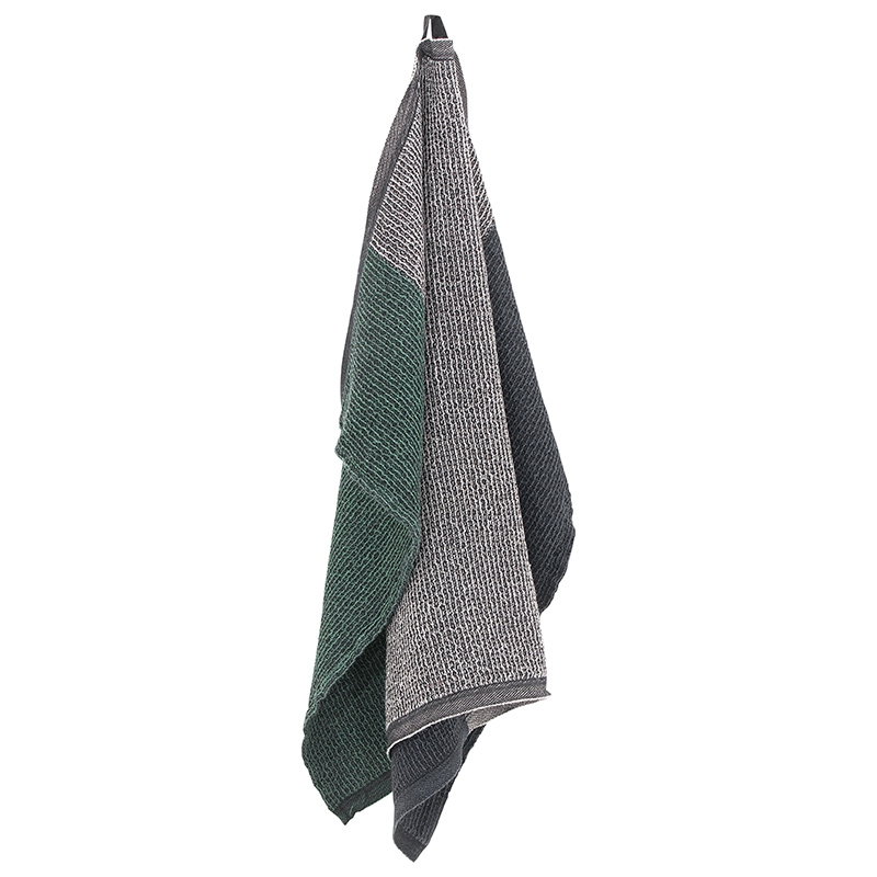 Terva towel, black-gray-green aspen