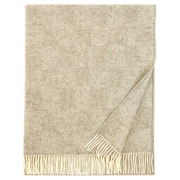Vlněná deka Maria 130x180, hnědo-bílá