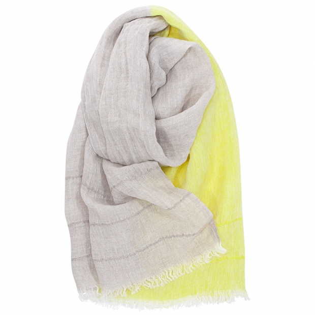 Tsavo scarf, linen / linen-yellow