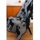 Vlnená deka Hirvi 130x180, sivo-čierna