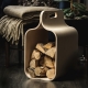 Carrier wood storage box, birch