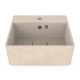 Cube40 washbasin, polar white / countertop with tap hole