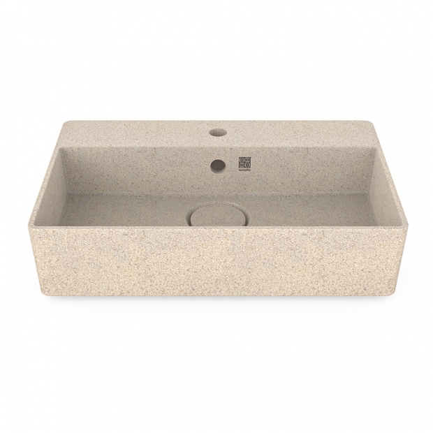 Cube60 washbasin, polar white / countertop with tap hole