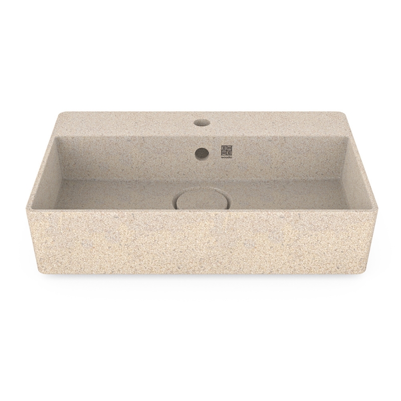Cube60 washbasin, polar white / countertop with tap hole