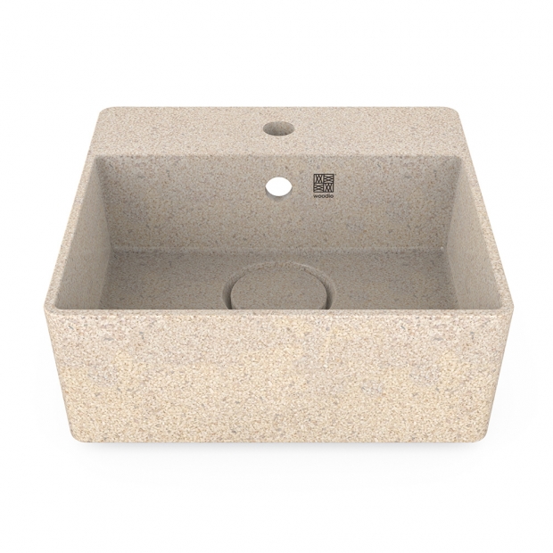 Cube40 washbasin, polar white / wall-mounted with tap hole