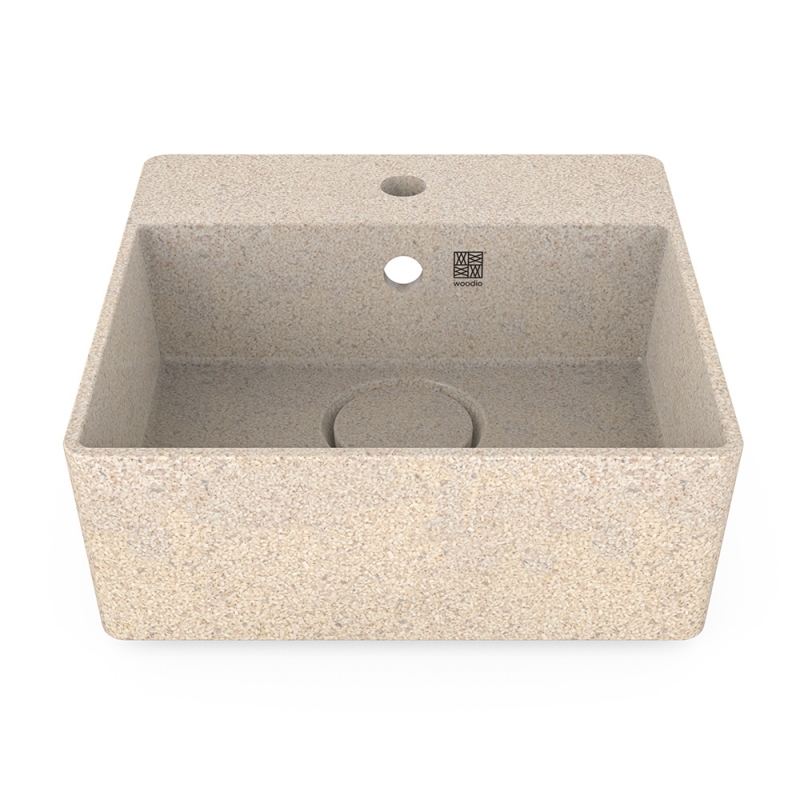 Cube40 washbasin, polar white / wall-mounted with tap hole