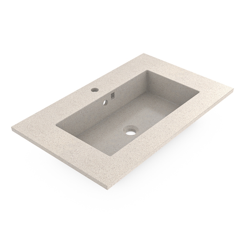 Unit80 washbasin, polar white / integrated