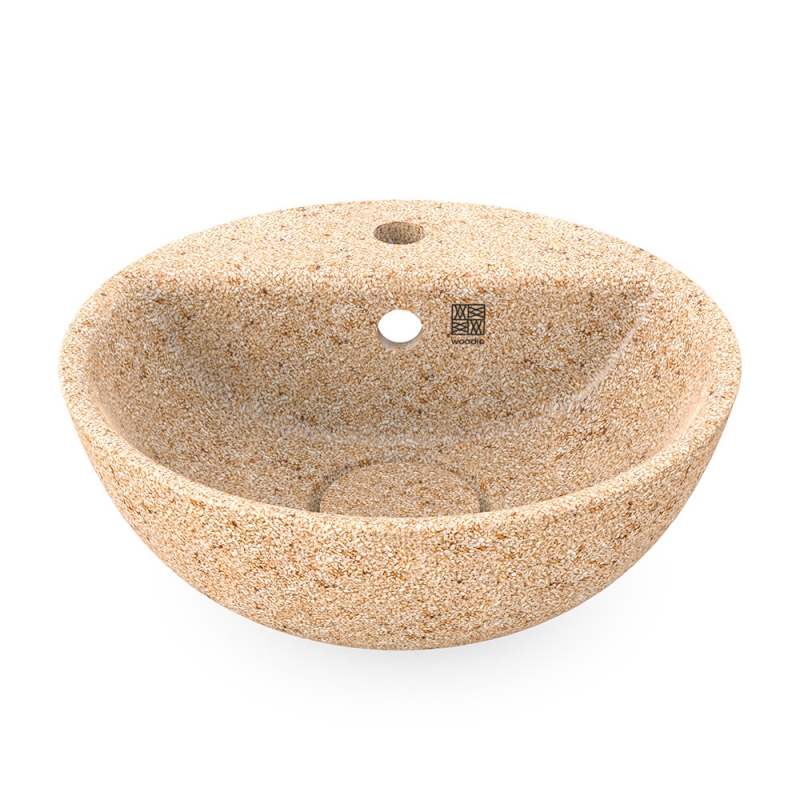 Soft40 washbasin, natural beige / countertop with tap hole