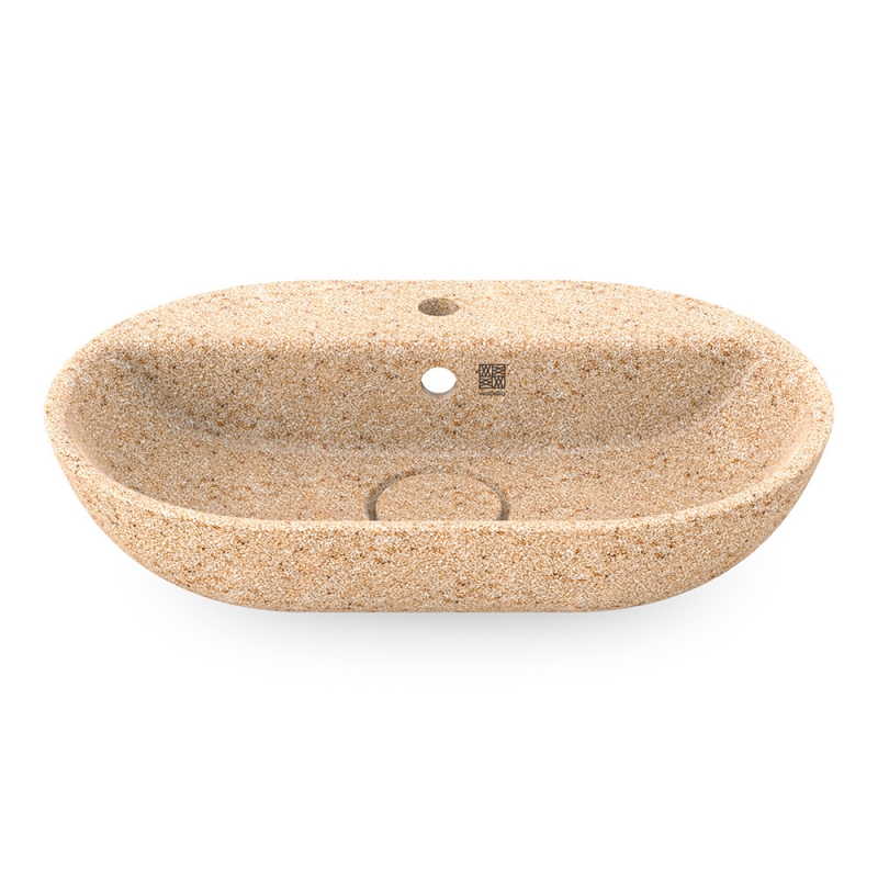 Soft60 washbasin, natural beige / countertop with tap hole