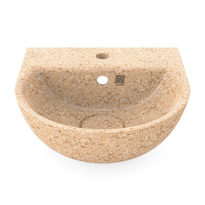 Soft40 washbasin, natural beige / wall-mounted with tap hole