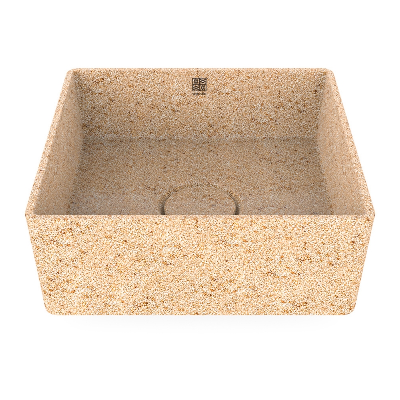 Cube40 washbasin, natural beige / countertop