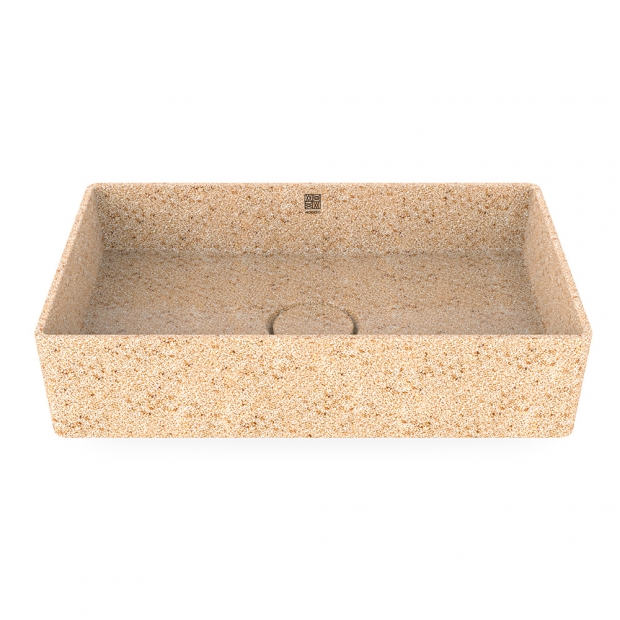 Cube60 washbasin, natural beige / countertop