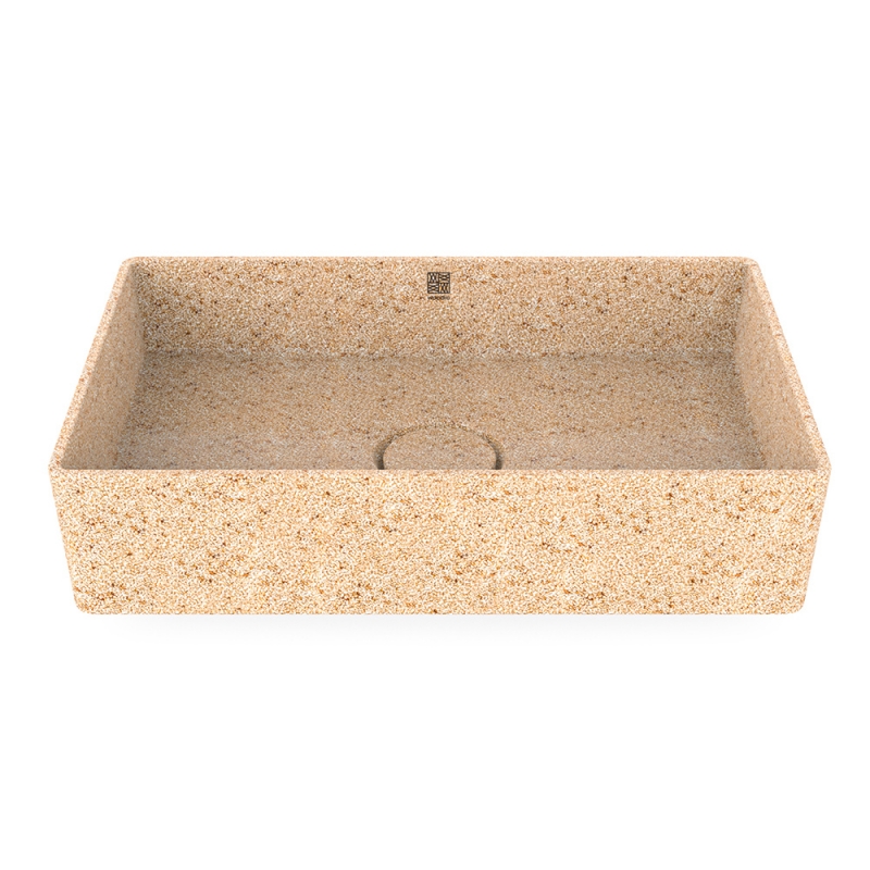 Cube60 washbasin, natural beige / countertop