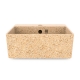 Cube40 washbasin, natural beige / countertop with tap hole