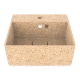 Cube40 washbasin, natural beige / wall-mounted with tap hole