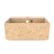 Cube40 washbasin, natural beige / wall-mounted with tap hole