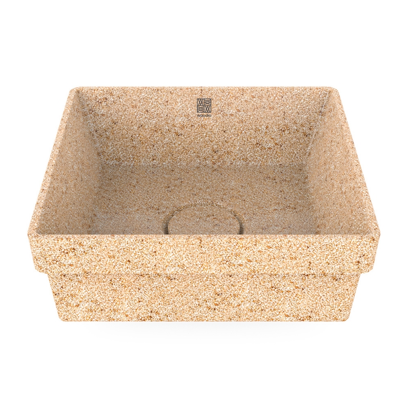 Cube40 washbasin, natural beige / recessed