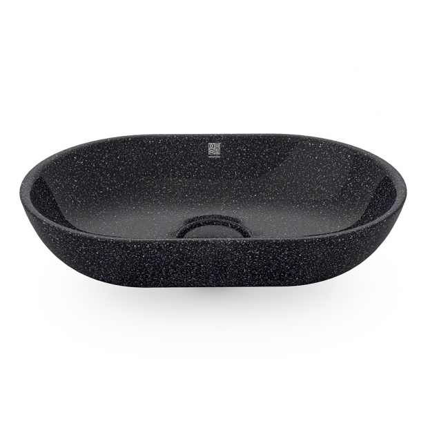 Soft60 washbasin, black char / countertop