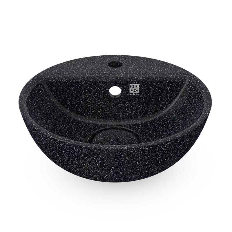 Soft40 washbasin, black char / countertop with tap hole