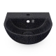 Soft40 washbasin, black char / wall-mounted with tap hole