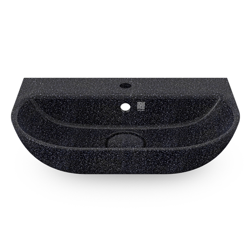 Soft60 washbasin, black char / wall-mounted with tap hole