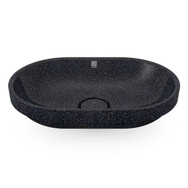 Soft60 washbasin, black char / recessed