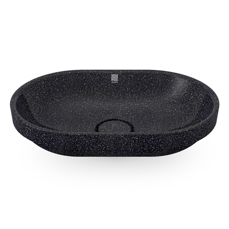 Soft60 washbasin, black char / recessed