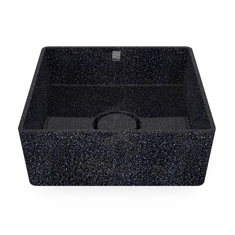 Cube40 washbasin, black char / countertop