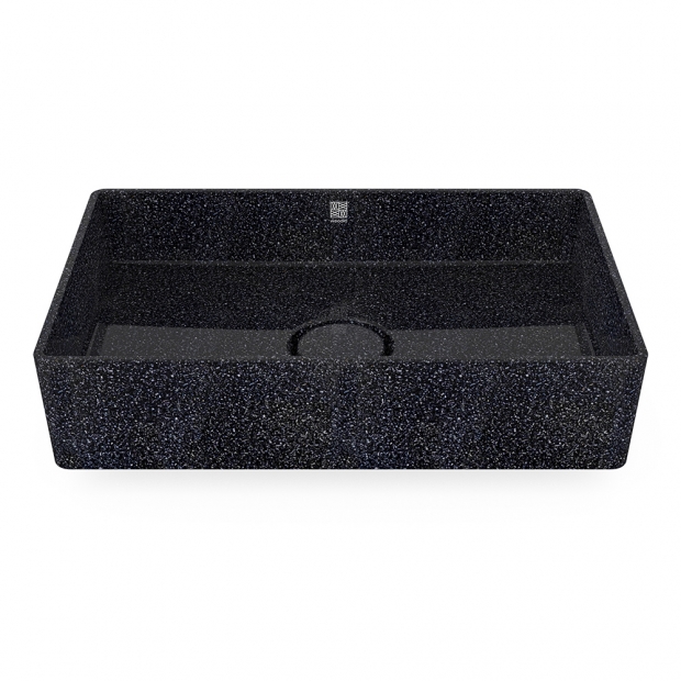 Cube60 washbasin, black char / countertop