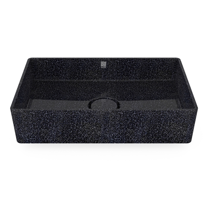 Cube60 washbasin, black char / countertop