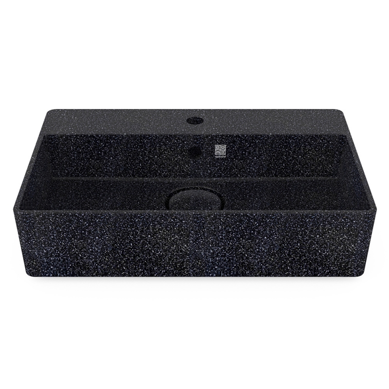 Cube60 washbasin, black char / countertop with tap hole