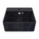 Cube40 washbasin, black char / wall-mounted with tap hole