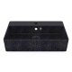 Cube60 washbasin, black char / wall-mounted with tap hole