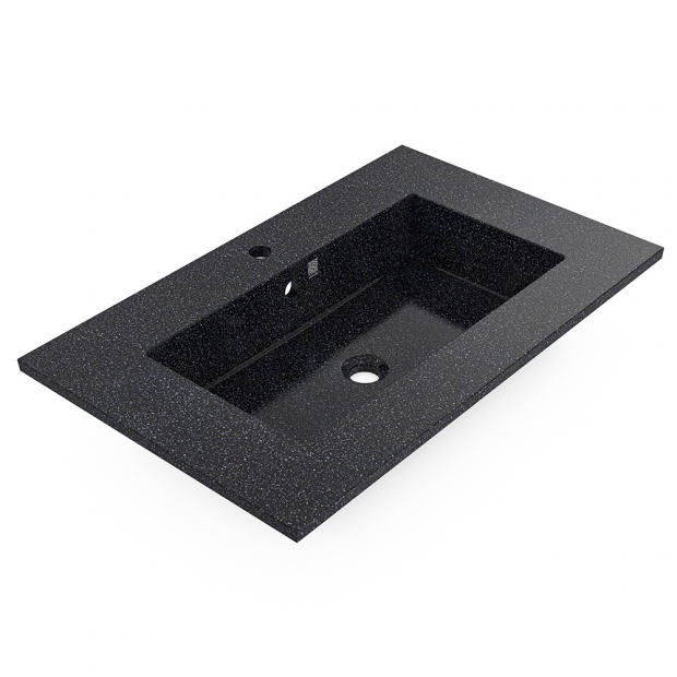 Unit80 washbasin, black char / integrated
