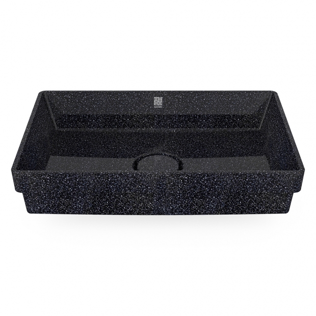 Cube60 washbasin, black char / recessed